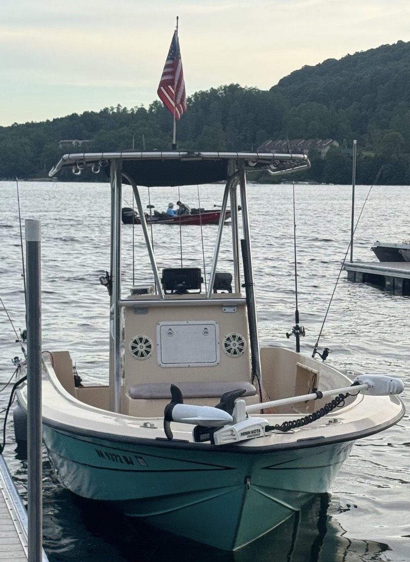 Captain Gary's fishing charter boat at Deep Creek Lake